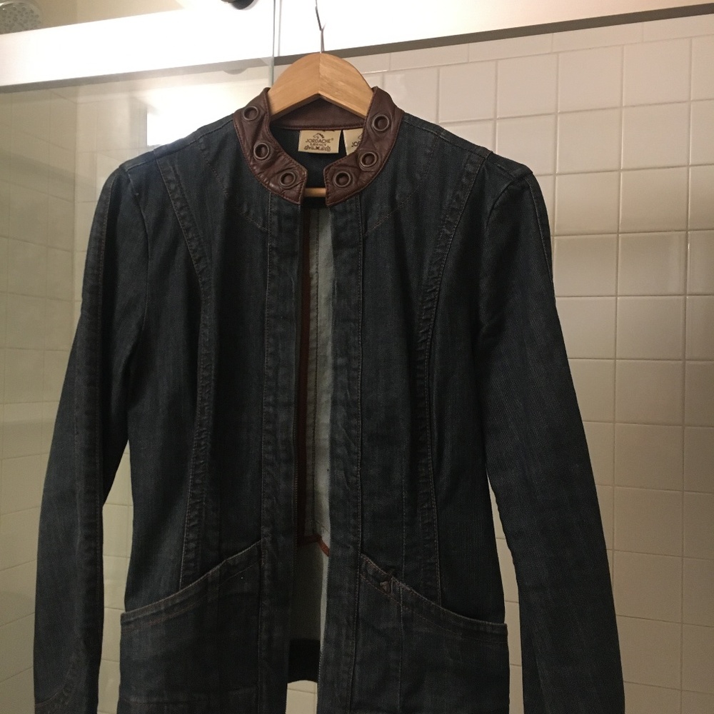 Jordache Blazer / Jacket Denim leather collar